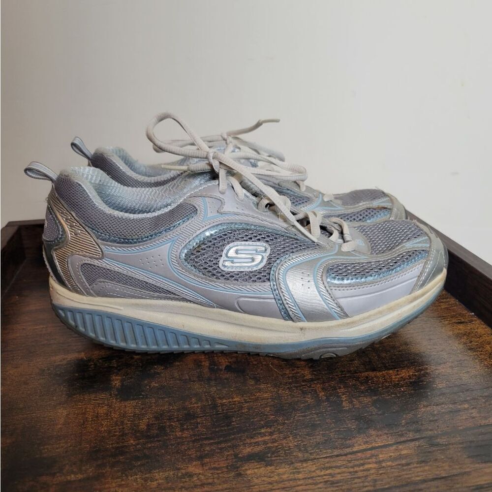 Skechers Shape Ups XF Accelerators Women's Silver Blue Toning Shoes Women's 10